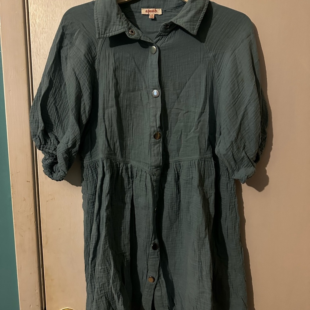 Denim Button-Up Dress